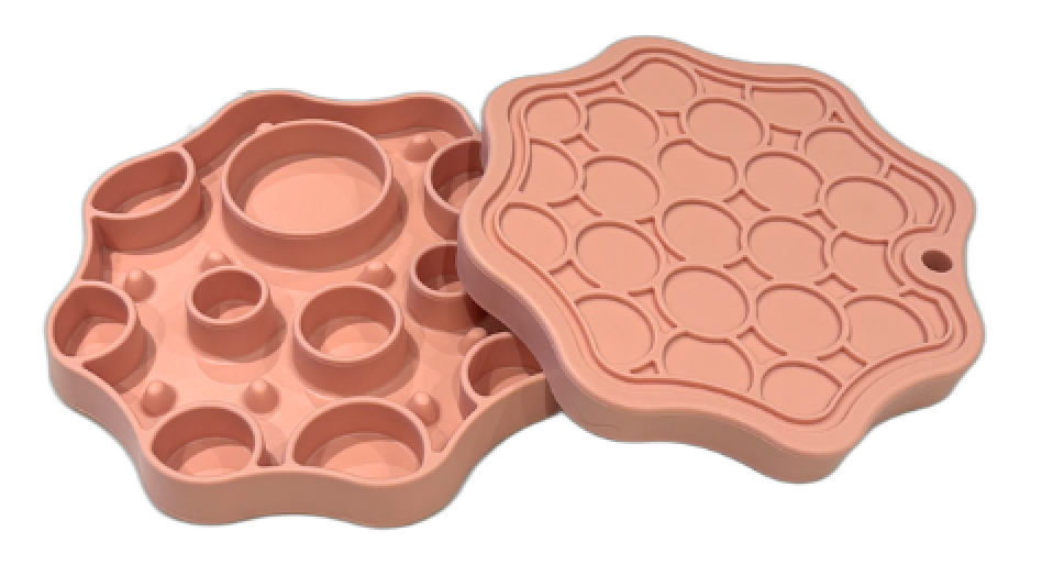 moon 2 in 1 - slow feeder bowl - peach