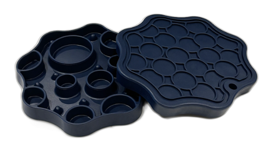 moon 2 in 1 - slow feeder bowl - navy blue