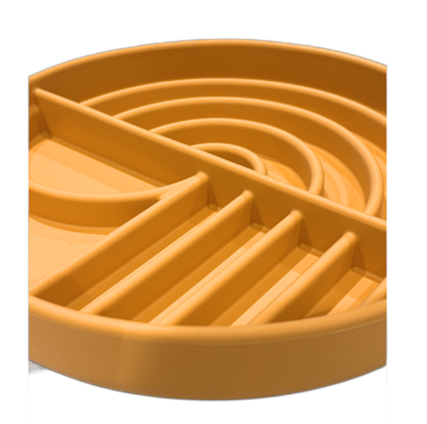 maze - slow feeder bowl - mustard