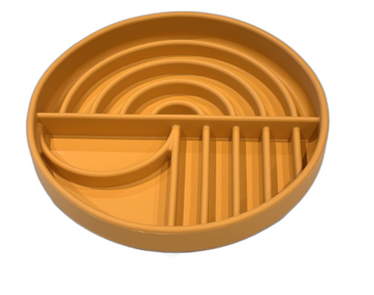 maze - slow feeder bowl - mustard